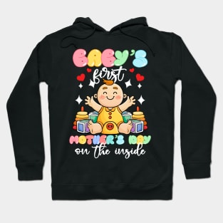 Baby's First Mothers Day On The Inside Boy Pregnant Mommy Hoodie